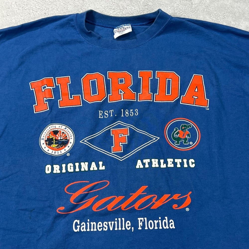 Santee Florida Gators T-Shirt Mens XL Blue Vintage Heavyweight Made in USA Tee